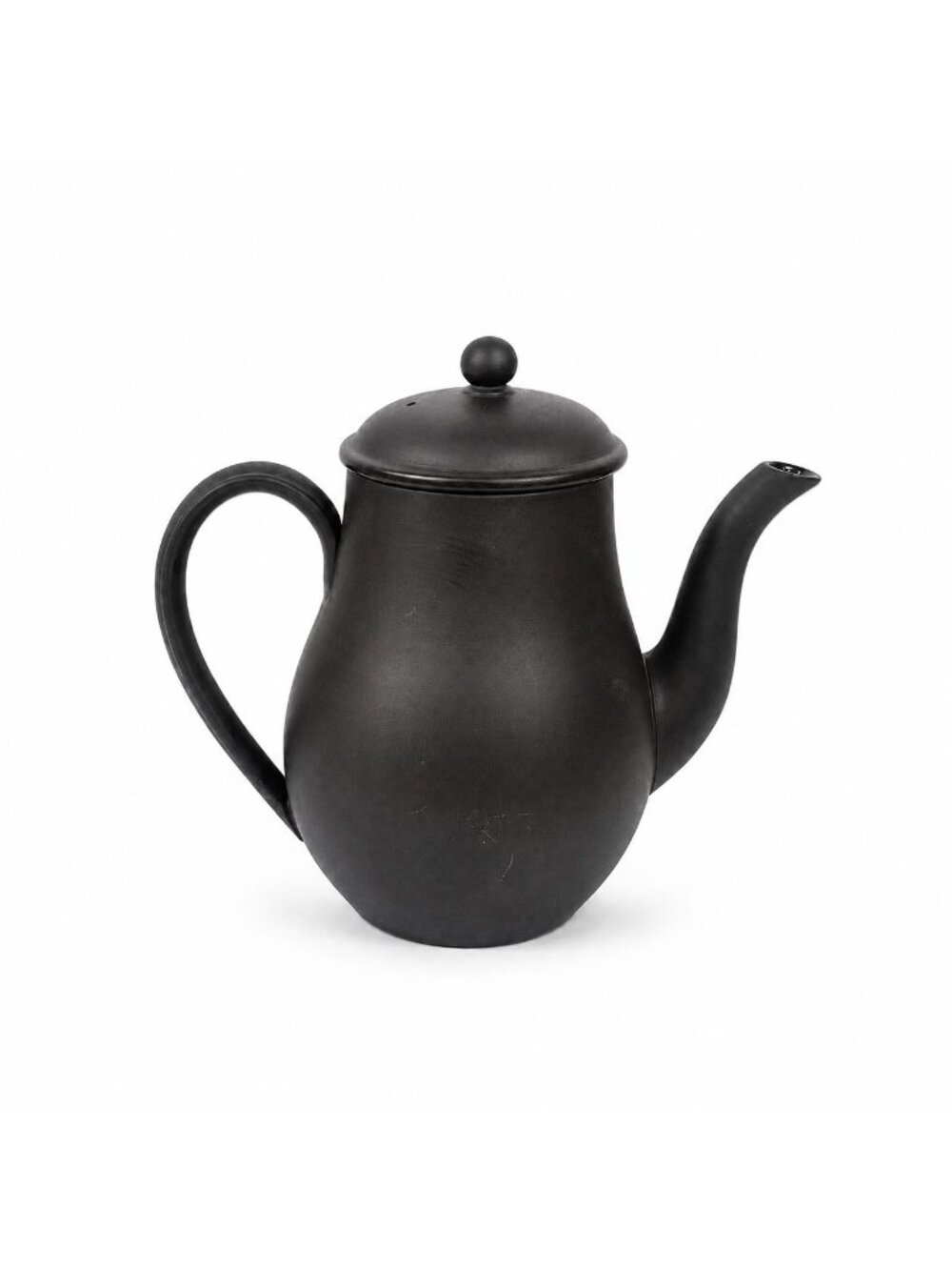 Coffee Pot Wedgwood Black Basalt Jasperware Vintage Rare Matte Black Teapot glaz